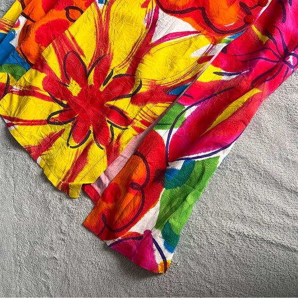 Jams World Vintage 90s Furphy Hawaiian Floral Nature Island Slit Maxi Dress - Picture 7 of 17